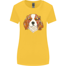 A Colourful King Charles Spaniel Dog Womens Wider Cut T-Shirt Yellow
