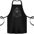 A Colourful Lotus Flower Cotton Apron 100% Organic Black