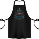 A Colourful Lotus Flower Cotton Apron 100% Organic Black