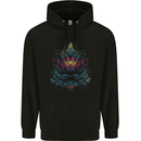 A Colourful Lotus Flower Mens 80% Cotton Hoodie Black