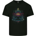A Colourful Lotus Flower Mens Cotton T-Shirt Tee Top Black