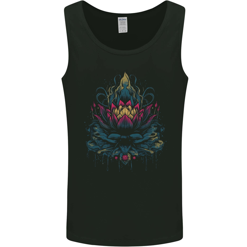 A Colourful Lotus Flower Mens Vest Tank Top Black