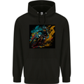 A Colourful Motocross Image MotoX Dirt Bike Motorsports Childrens Kids Hoodie Black