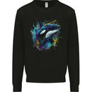 A Colourful Orca Killer Whale Kids Sweatshirt Jumper Black