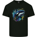 A Colourful Orca Killer Whale Kids T-Shirt Childrens Black