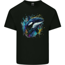 A Colourful Orca Killer Whale Mens Cotton T-Shirt Tee Top Black