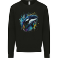 A Colourful Orca Killer Whale Mens Sweatshirt Jumper Black