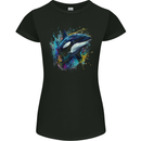 A Colourful Orca Killer Whale Womens Petite Cut T-Shirt Black