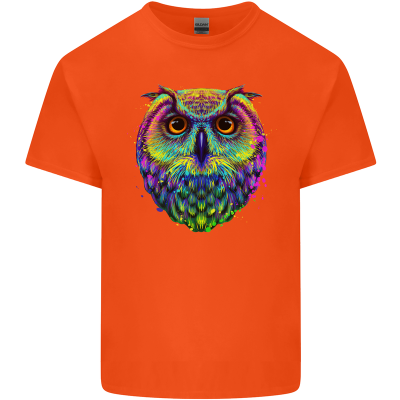 A Colourful Owl Kids T-Shirt Childrens Orange