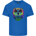 A Colourful Owl Kids T-Shirt Childrens Royal Blue