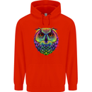 A Colourful Owl Mens 80% Cotton Hoodie Bright Red
