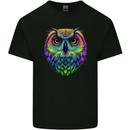 A Colourful Owl Mens Cotton T-Shirt Tee Top Black