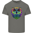 A Colourful Owl Mens Cotton T-Shirt Tee Top Charcoal