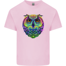 A Colourful Owl Mens Cotton T-Shirt Tee Top Light Pink