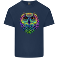 A Colourful Owl Mens Cotton T-Shirt Tee Top Navy Blue