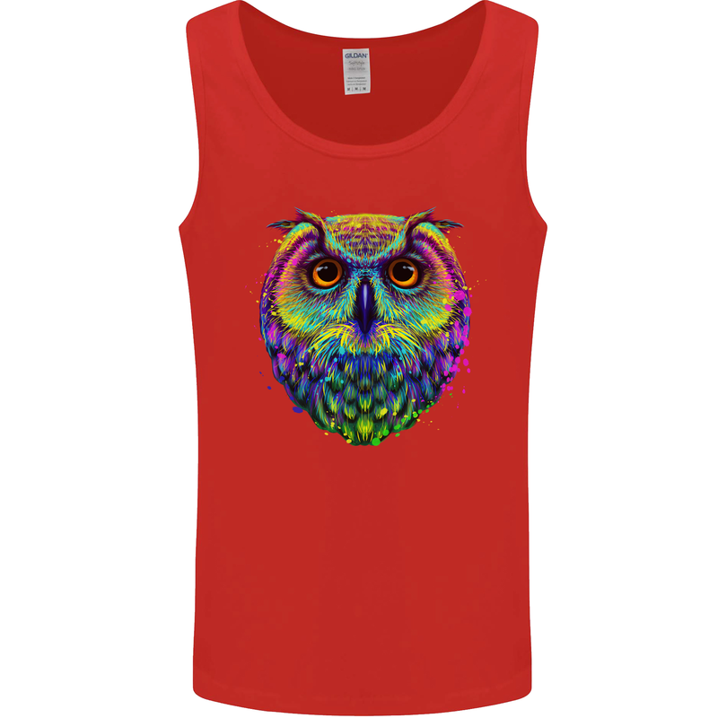 A Colourful Owl Mens Vest Tank Top Red