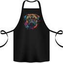 A Colourful Pug Dog Cotton Apron 100% Organic Black