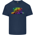A Colourful Pug Dog Kids T-Shirt Childrens Navy Blue