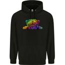 A Colourful Pug Dog Mens 80% Cotton Hoodie Black