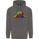 A Colourful Pug Dog Mens 80% Cotton Hoodie Charcoal