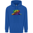 A Colourful Pug Dog Mens 80% Cotton Hoodie Royal Blue
