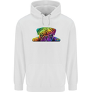 A Colourful Pug Dog Mens 80% Cotton Hoodie White