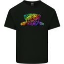 A Colourful Pug Dog Mens Cotton T-Shirt Tee Top Black