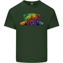 A Colourful Pug Dog Mens Cotton T-Shirt Tee Top Forest Green