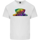 A Colourful Pug Dog Mens Cotton T-Shirt Tee Top White