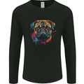 A Colourful Pug Dog Mens Long Sleeve T-Shirt Black