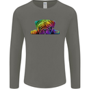 A Colourful Pug Dog Mens Long Sleeve T-Shirt Charcoal