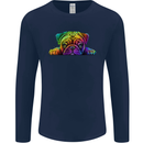 A Colourful Pug Dog Mens Long Sleeve T-Shirt Navy Blue