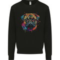 A Colourful Pug Dog Mens Sweatshirt Jumper Black