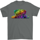 A Colourful Pug Dog Mens T-Shirt 100% Cotton Charcoal
