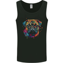 A Colourful Pug Dog Mens Vest Tank Top Black