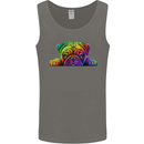 A Colourful Pug Dog Mens Vest Tank Top Charcoal