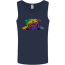 A Colourful Pug Dog Mens Vest Tank Top Navy Blue