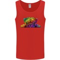 A Colourful Pug Dog Mens Vest Tank Top Red