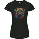 A Colourful Pug Dog Womens Petite Cut T-Shirt Black