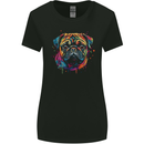 A Colourful Pug Dog Womens Wider Cut T-Shirt Black