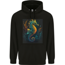 A Colourful Seahorse Childrens Kids Hoodie Black