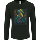 A Colourful Seahorse Mens Long Sleeve T-Shirt Black