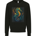 A Colourful Seahorse Mens Sweatshirt Jumper Black