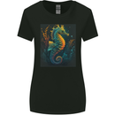 A Colourful Seahorse Womens Wider Cut T-Shirt Black