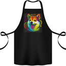 A Colourful Shiba Inu Dog Cotton Apron 100% Organic Black