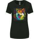 A Colourful Shiba Inu Dog Womens Wider Cut T-Shirt Black