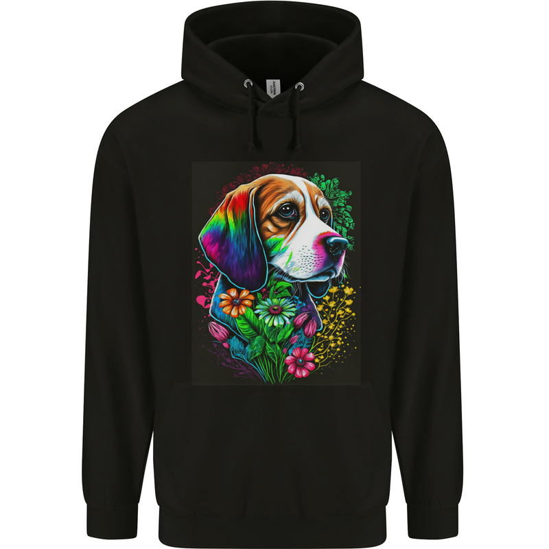 A Cool Basset Hound Dog Mens 80% Cotton Hoodie Black