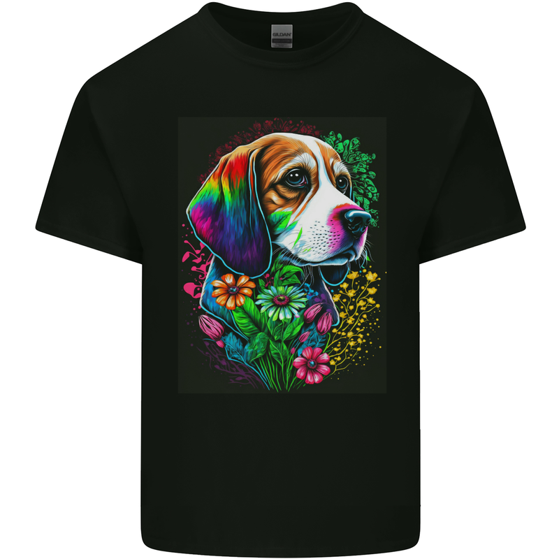 A Cool Basset Hound Dog Mens Cotton T-Shirt Tee Top Black
