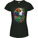 A Cool Basset Hound Dog Womens Petite Cut T-Shirt Black