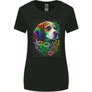 A Cool Basset Hound Dog Womens Wider Cut T-Shirt Black